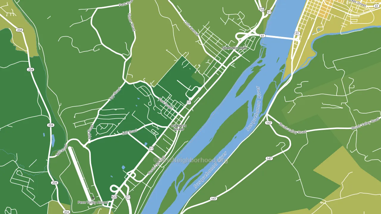 Hummels Wharf, PA block-group voter-turnout map