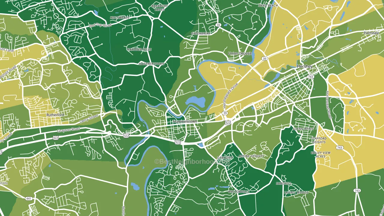 Hummelstown, PA block-group voter-turnout map