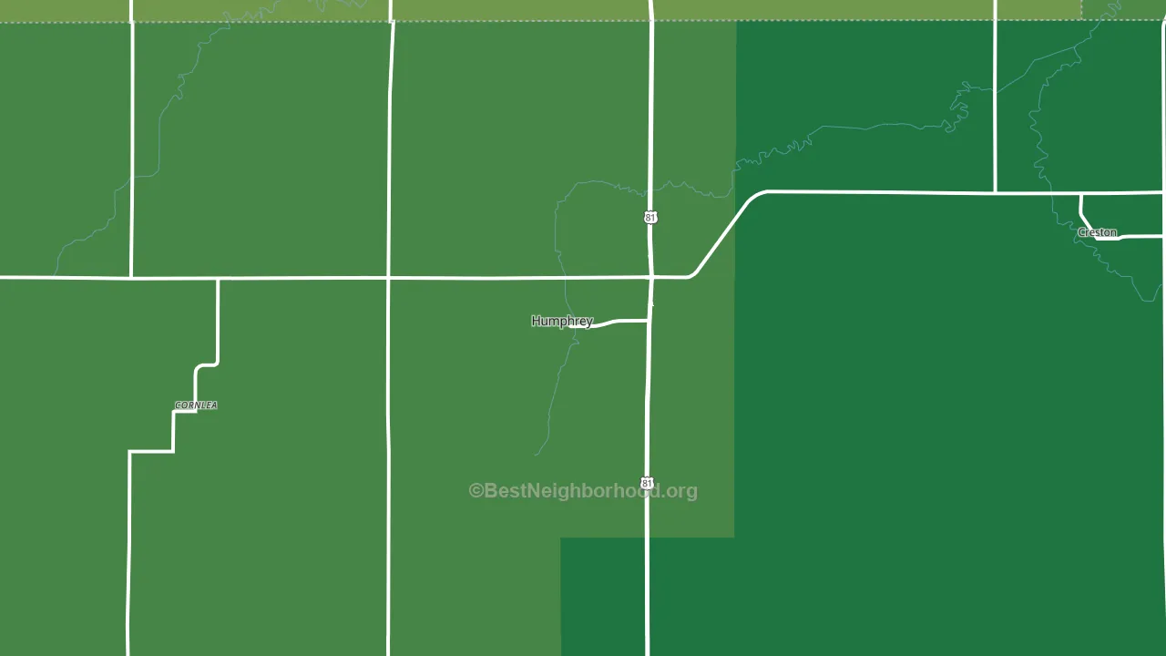 Humphrey, NE block-group voter-turnout map