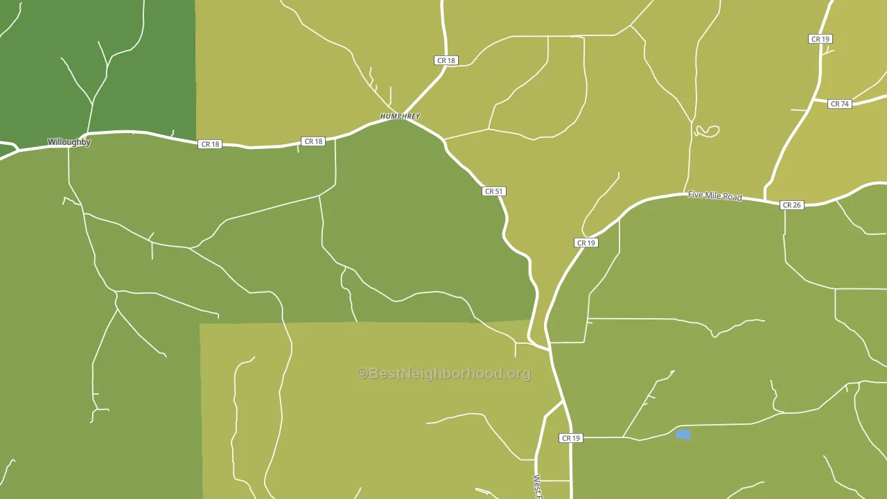Humphrey, NY block-group voter-turnout map