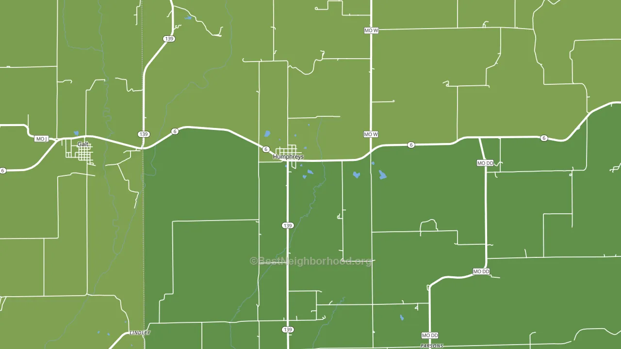 Humphreys, MO block-group voter-turnout map