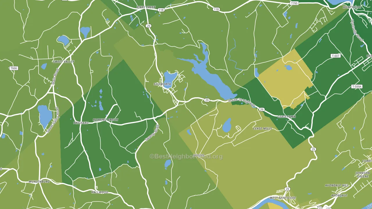 Hunlock Creek, PA block-group voter-turnout map
