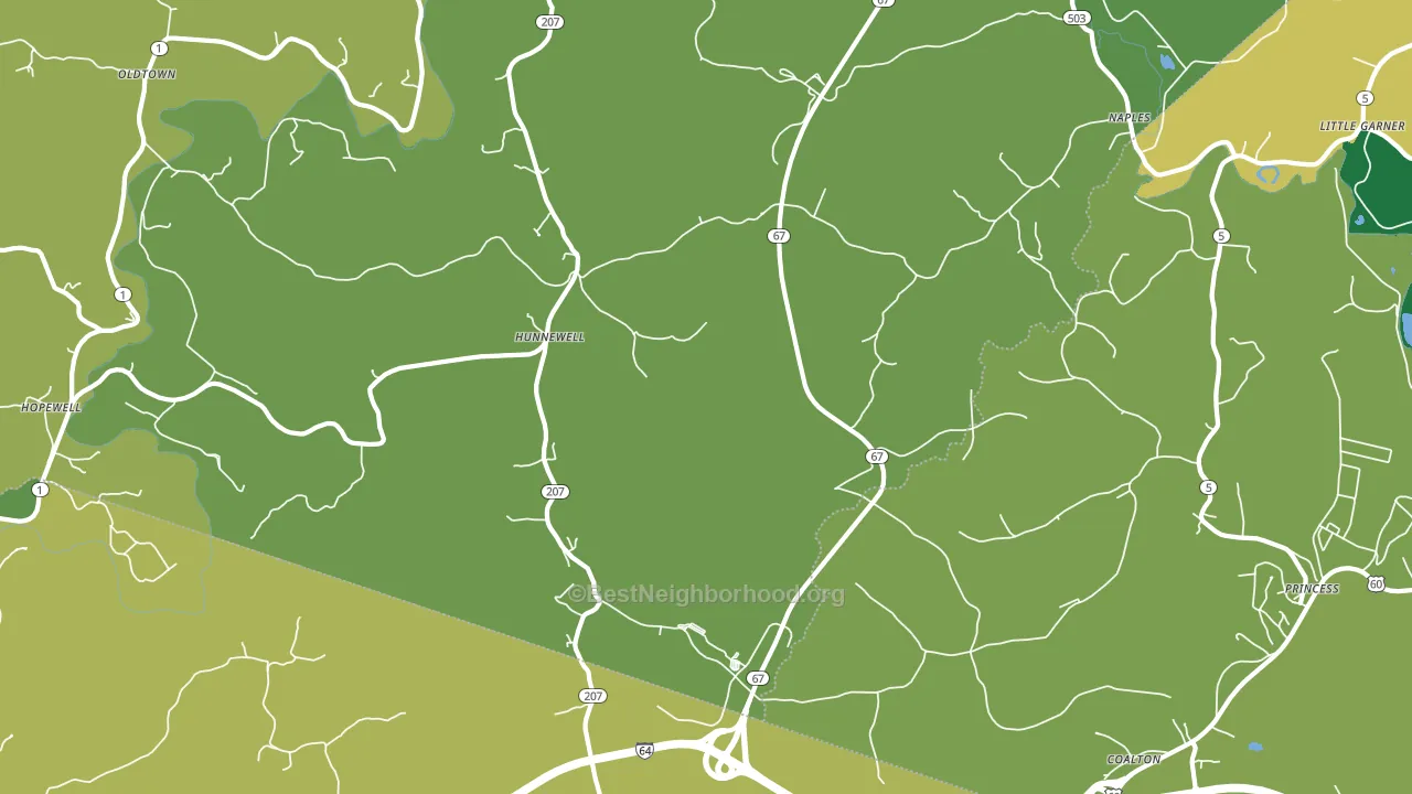 Hunnewell, KY block-group voter-turnout map