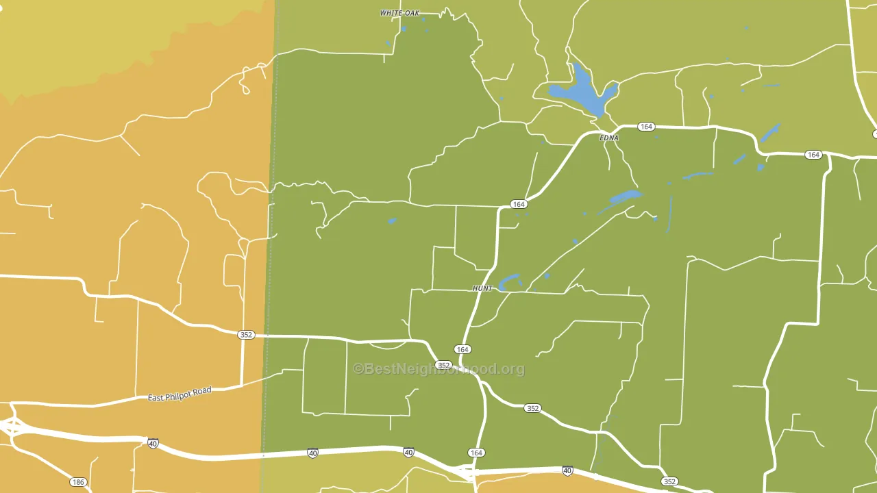 Hunt, AR block-group voter-turnout map