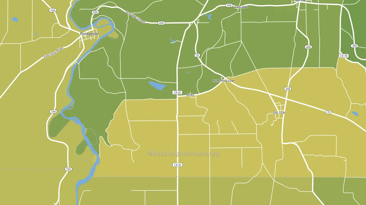 Hunt, NY block-group voter-turnout map