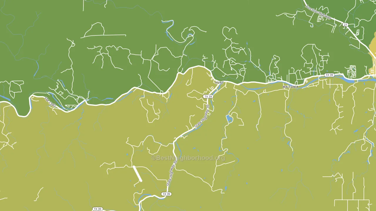 Hunt, TX block-group voter-turnout map