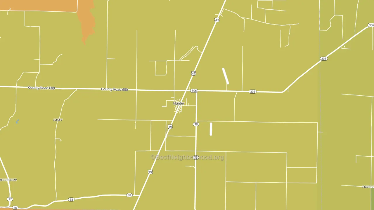 Hunter, AR block-group voter-turnout map