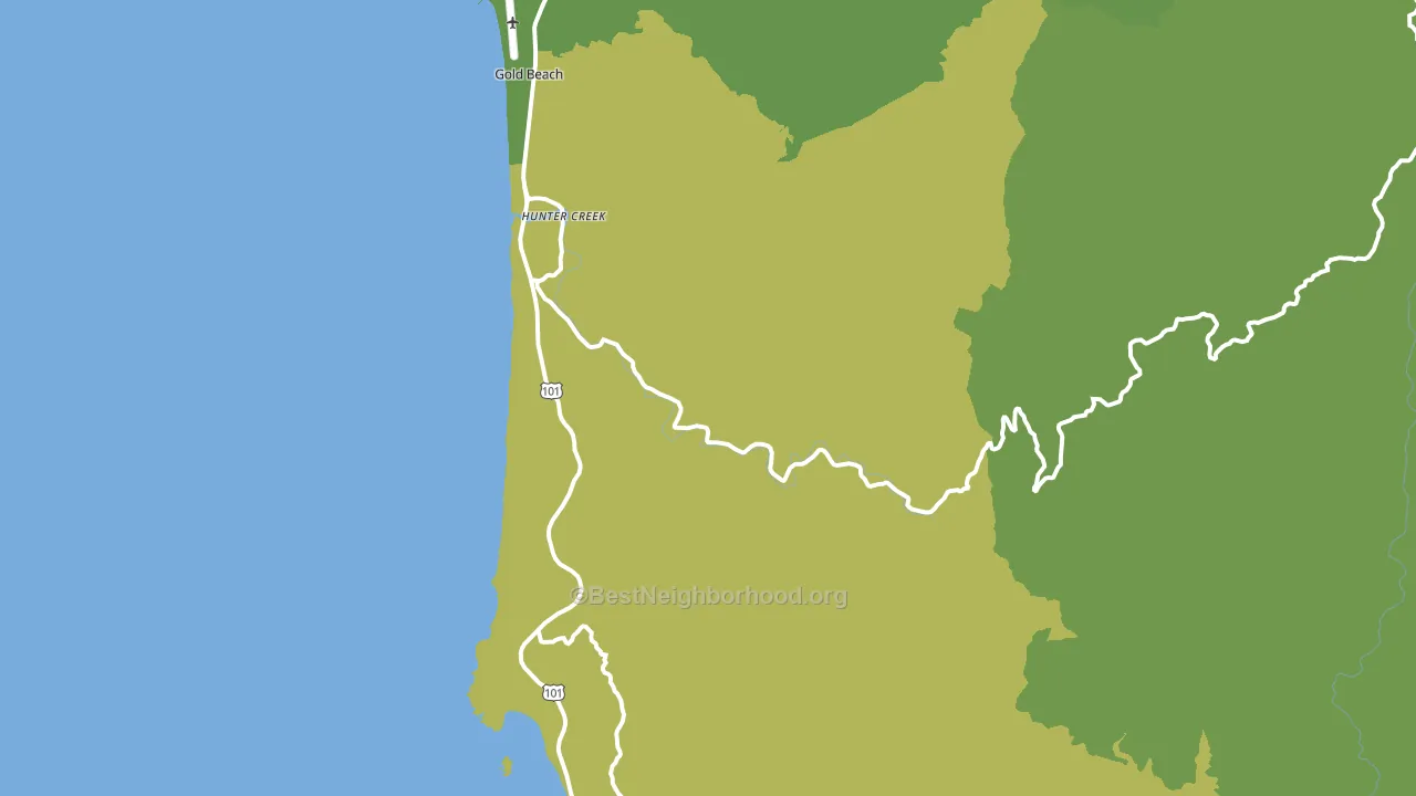 Hunter Creek, OR block-group voter-turnout map