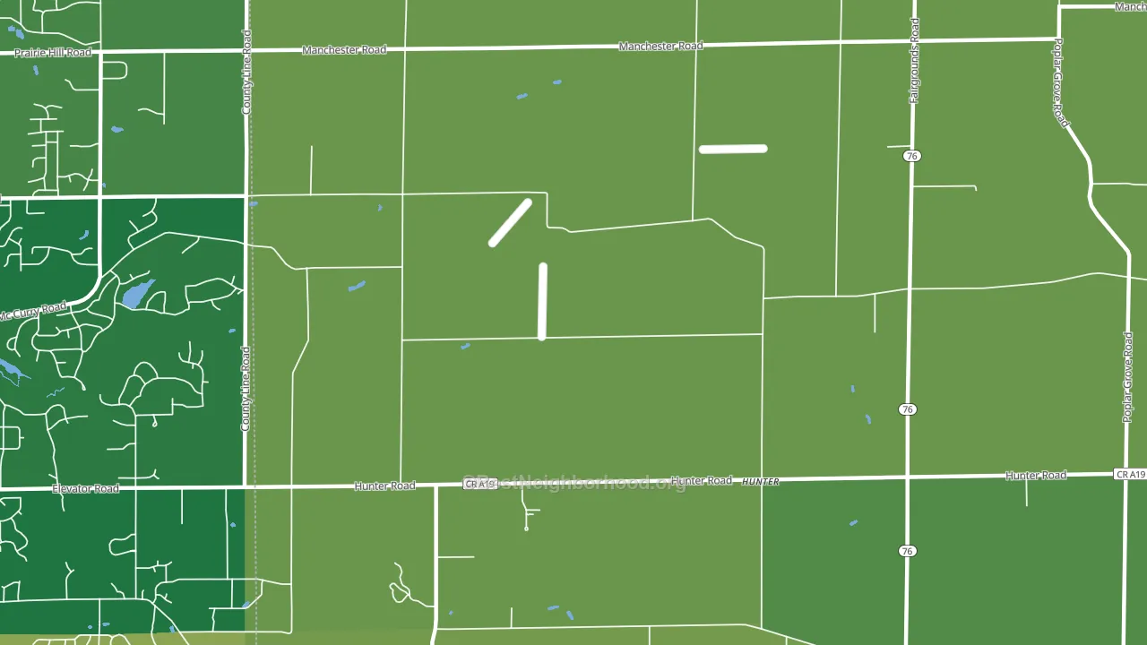 Hunter, IL block-group voter-turnout map