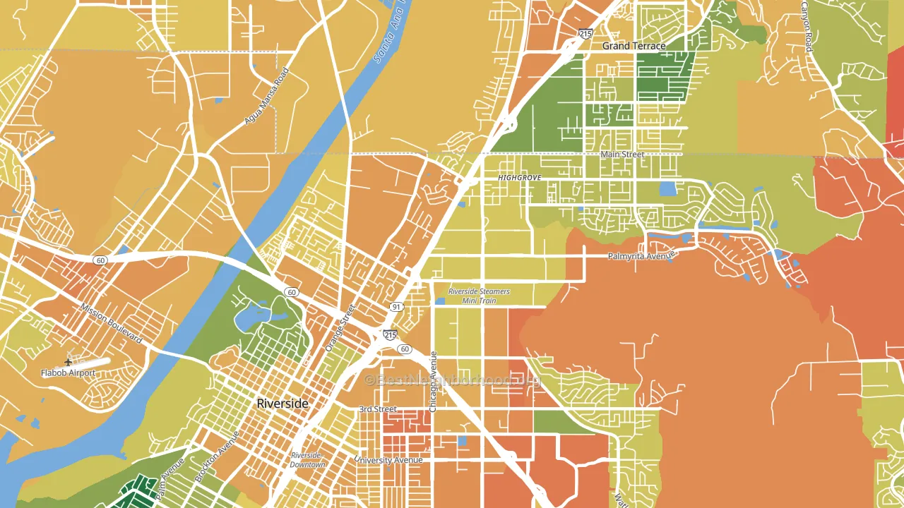 Hunter Industrial Park, Riverside, CA block-group voter-turnout map