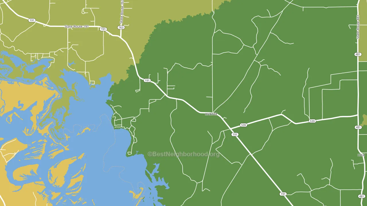 Hunter, LA block-group voter-turnout map