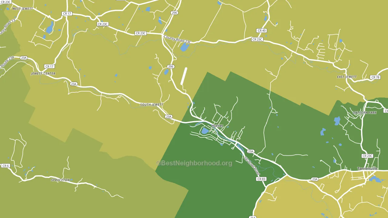 Hunter, NY block-group voter-turnout map