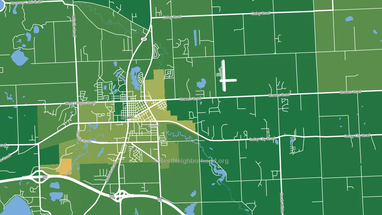 Hunters Creek, MI block-group voter-turnout map