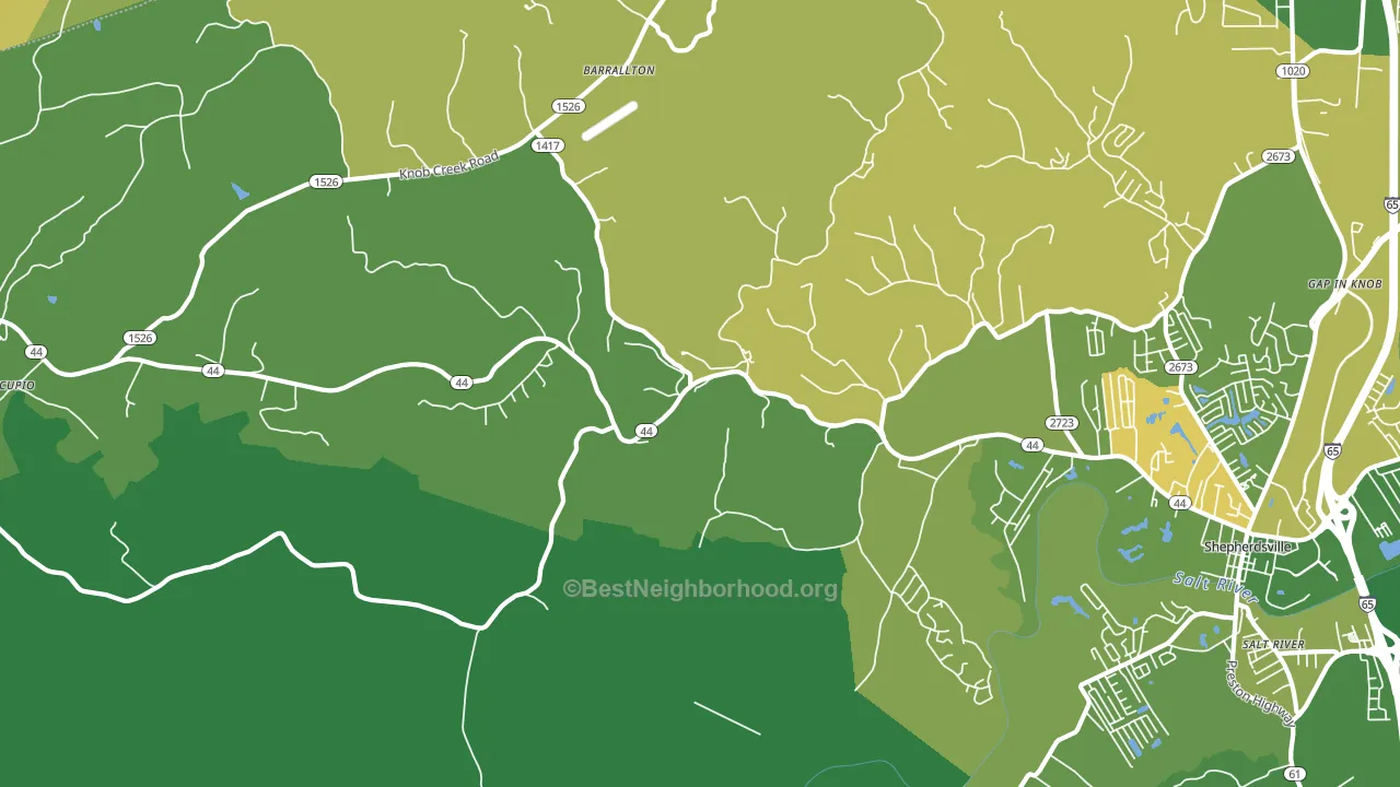 Hunters Hlw, KY block-group voter-turnout map