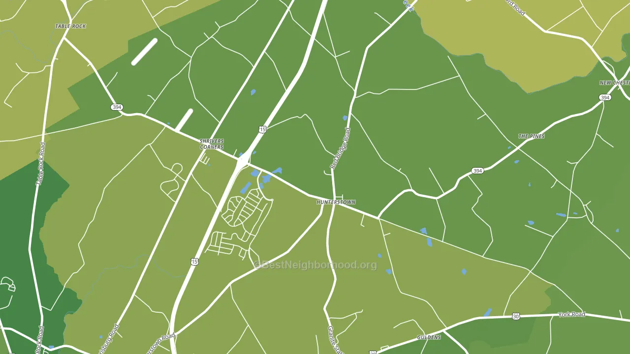 Hunterstown, PA block-group voter-turnout map