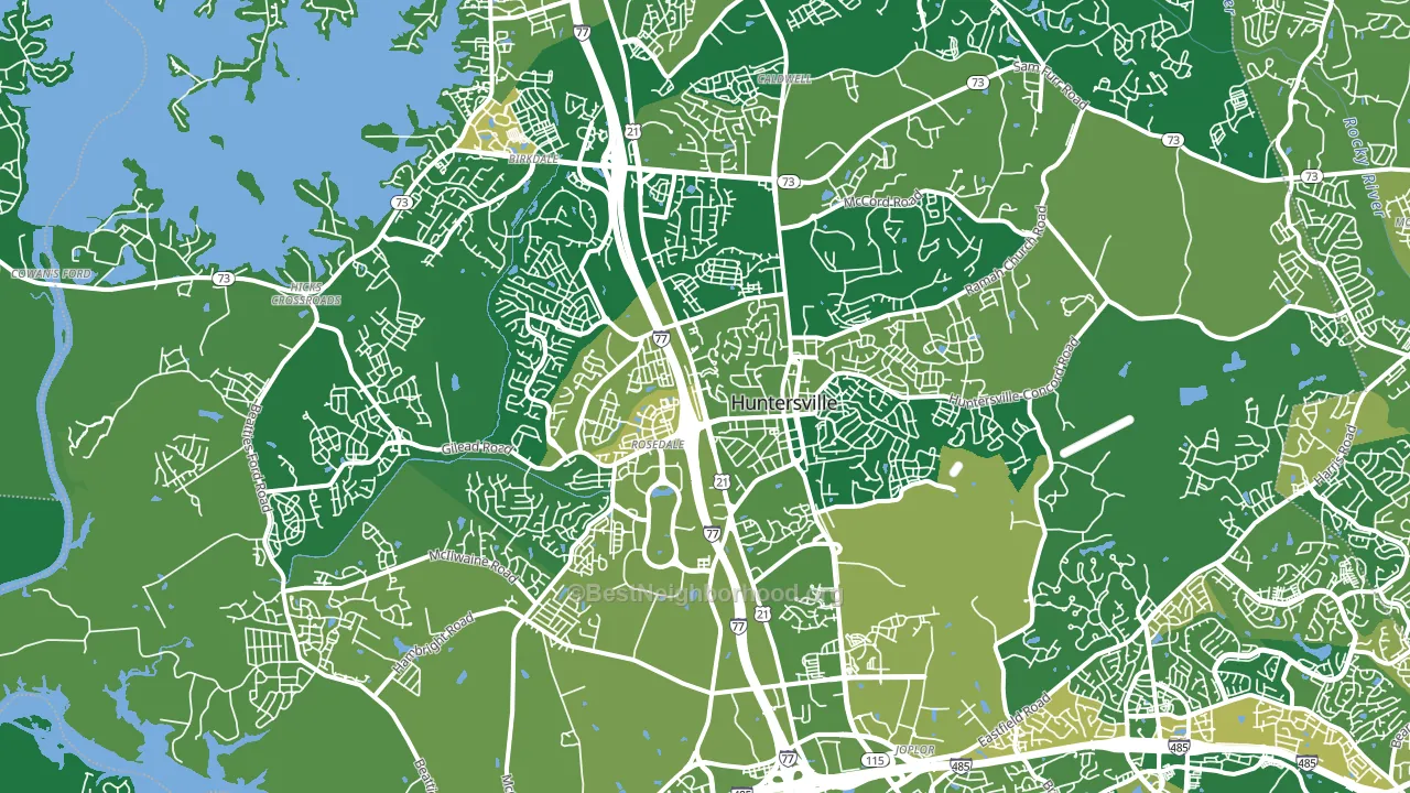 Huntersville, NC block-group voter-turnout map