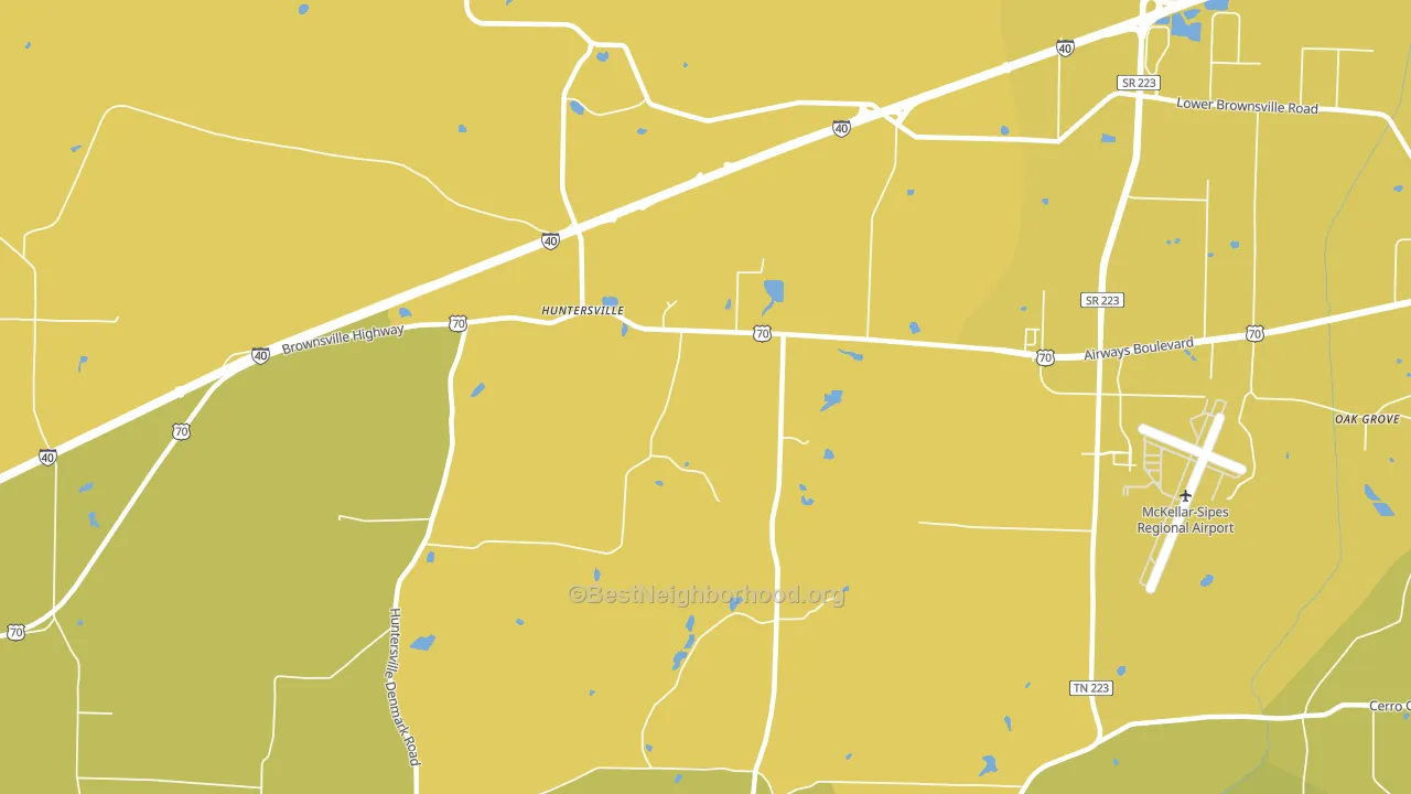 Huntersville, TN block-group voter-turnout map