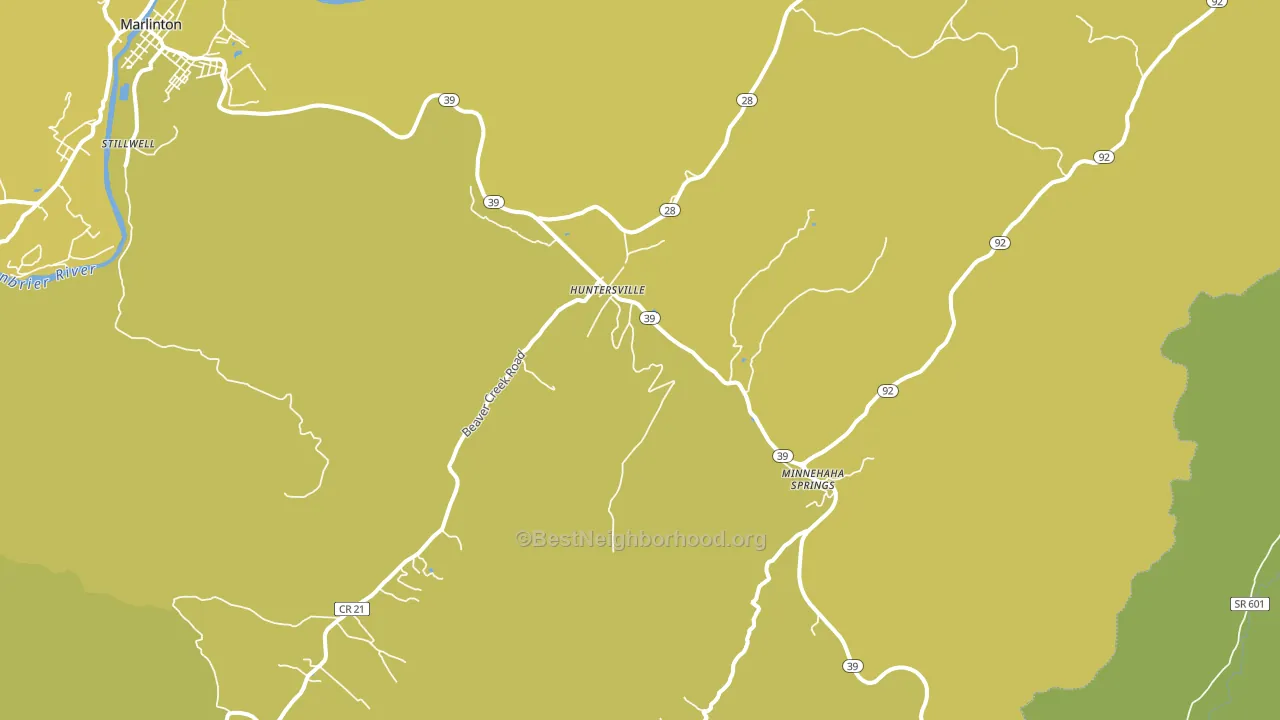 Huntersville, WV block-group voter-turnout map