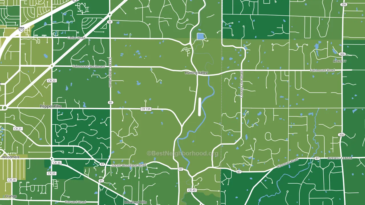 Hunting Valley, OH block-group voter-turnout map