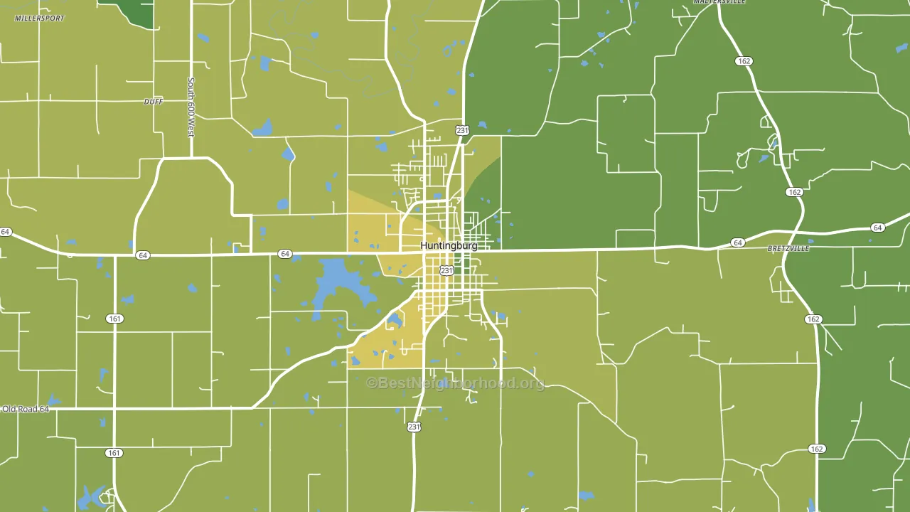 Huntingburg, IN block-group voter-turnout map
