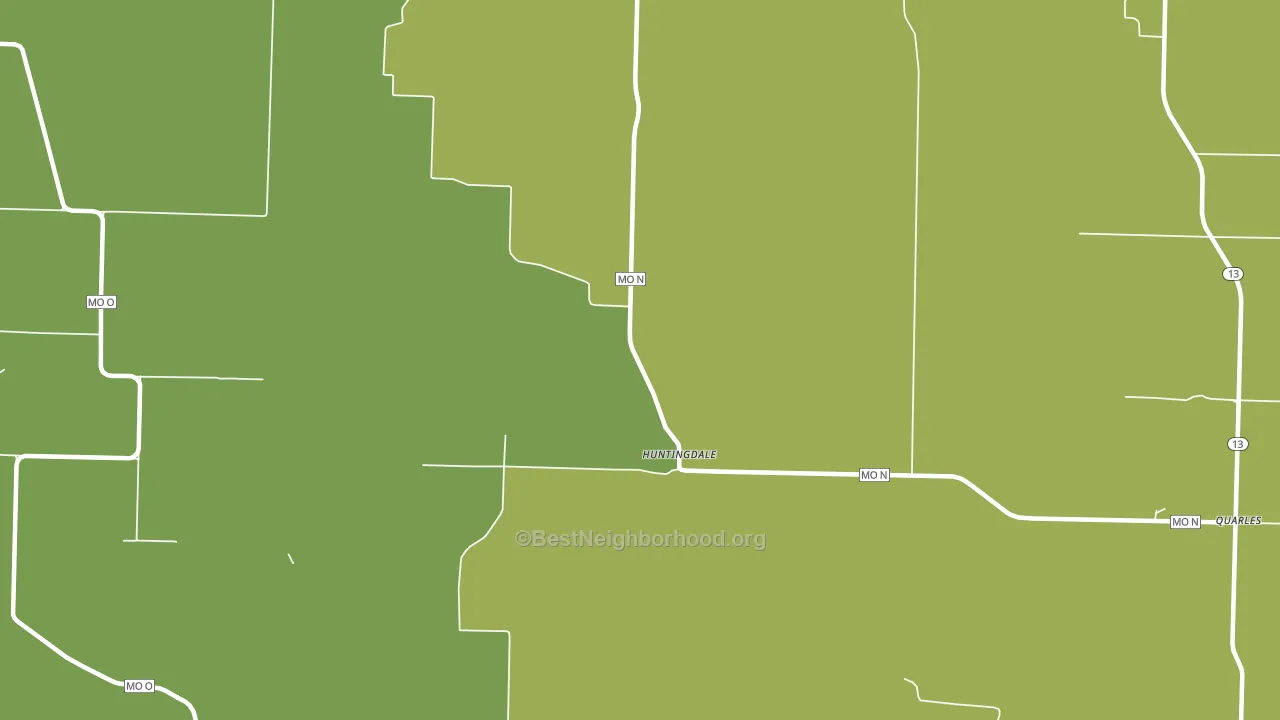 Huntingdale, MO block-group voter-turnout map