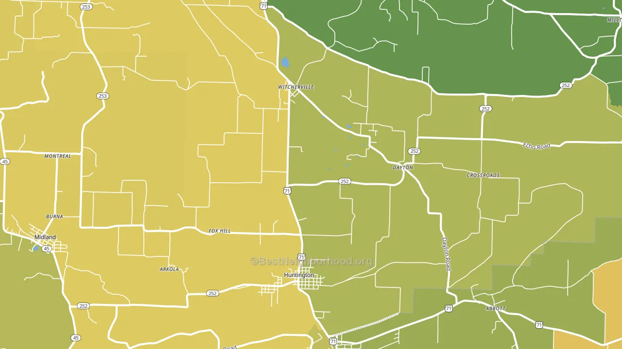 Huntington, AR block-group voter-turnout map