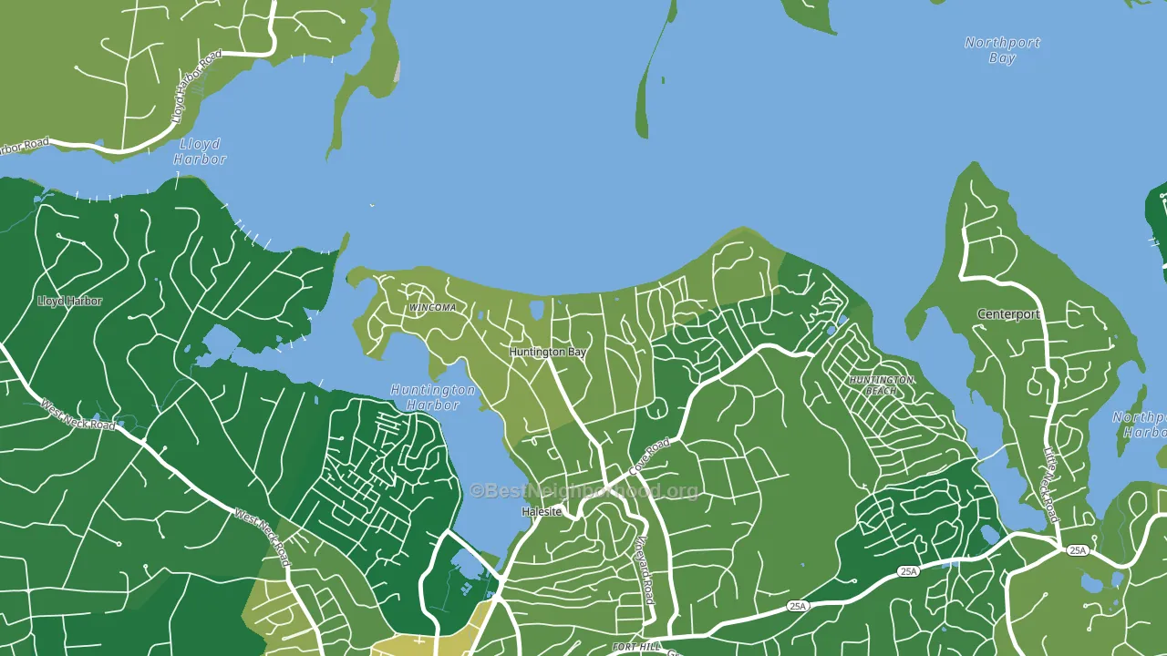Huntington Bay, NY block-group voter-turnout map