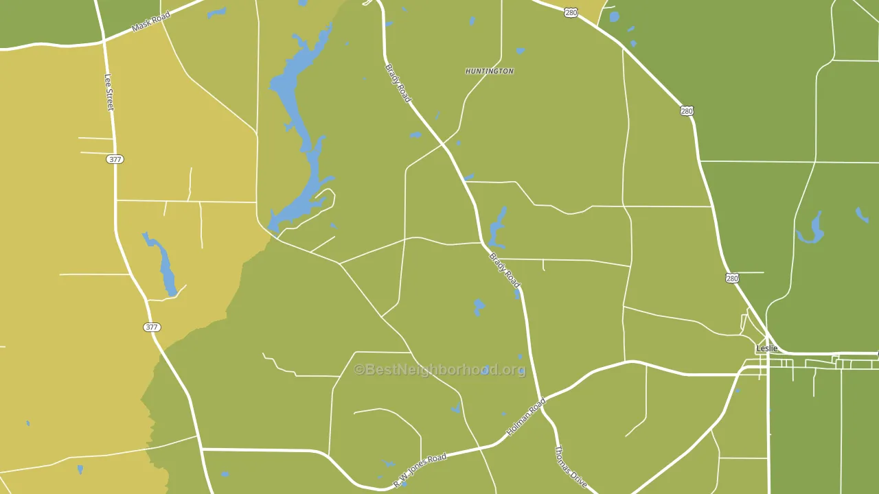 Huntington, GA block-group voter-turnout map