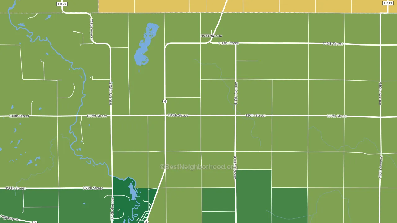 Huntington, IA block-group voter-turnout map