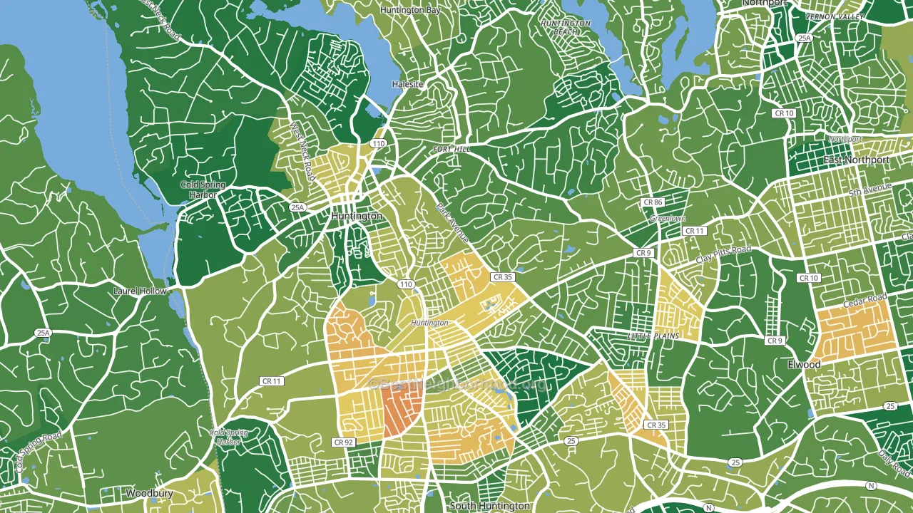 Huntington, NY block-group voter-turnout map
