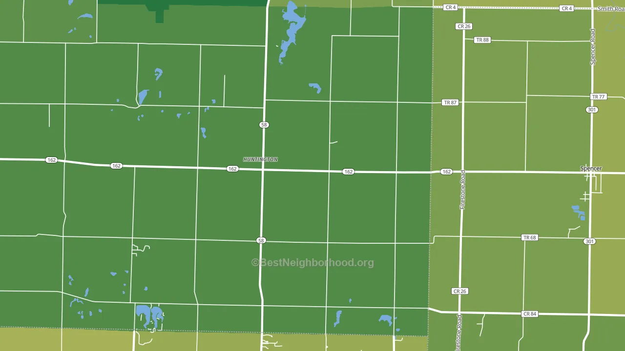 Huntington, OH block-group voter-turnout map