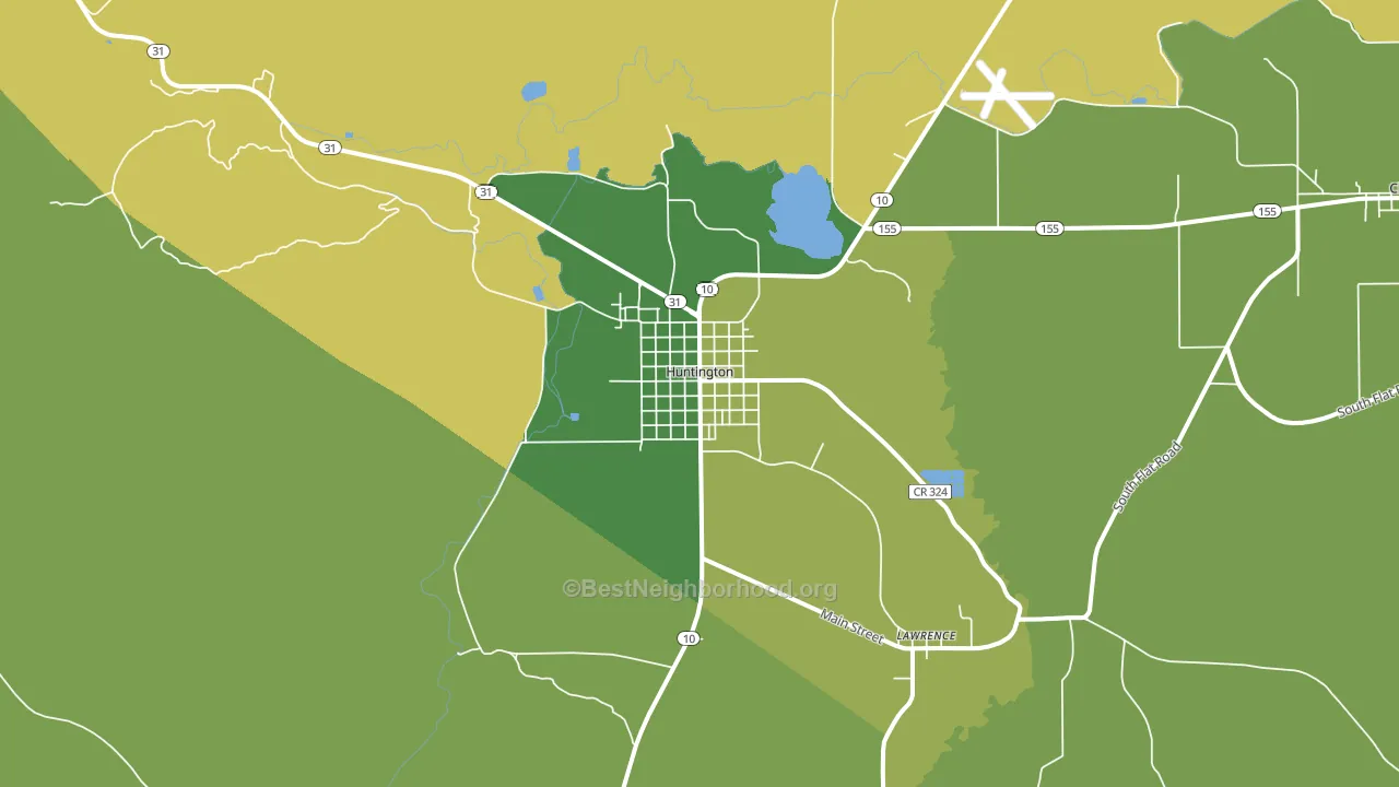 Huntington, UT block-group voter-turnout map