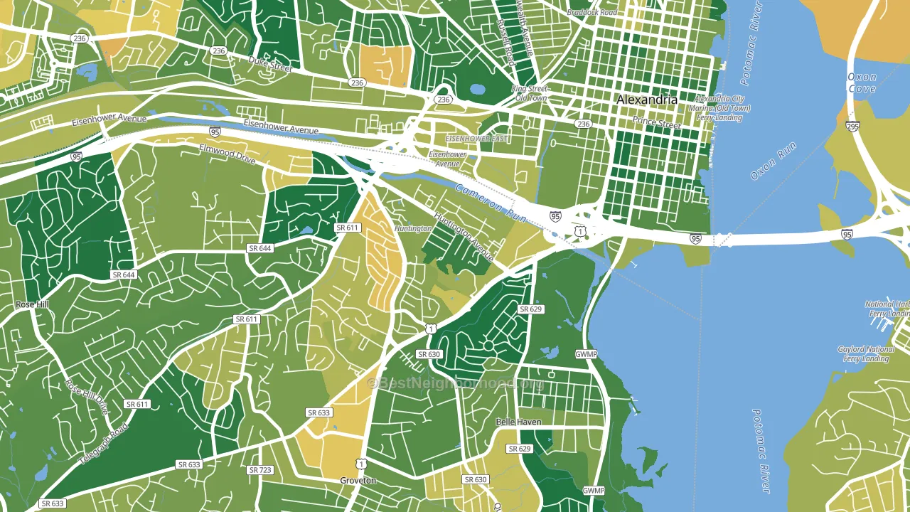 Huntington, VA block-group voter-turnout map