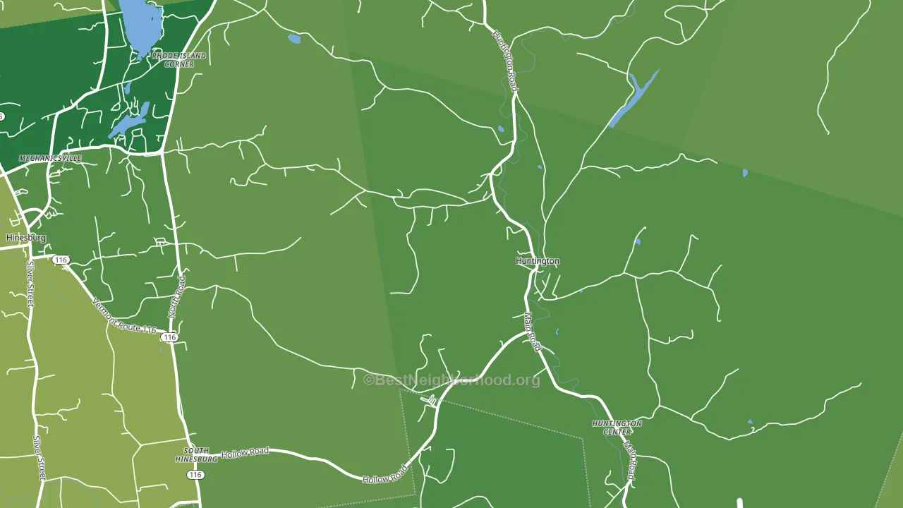 Huntington, VT block-group voter-turnout map