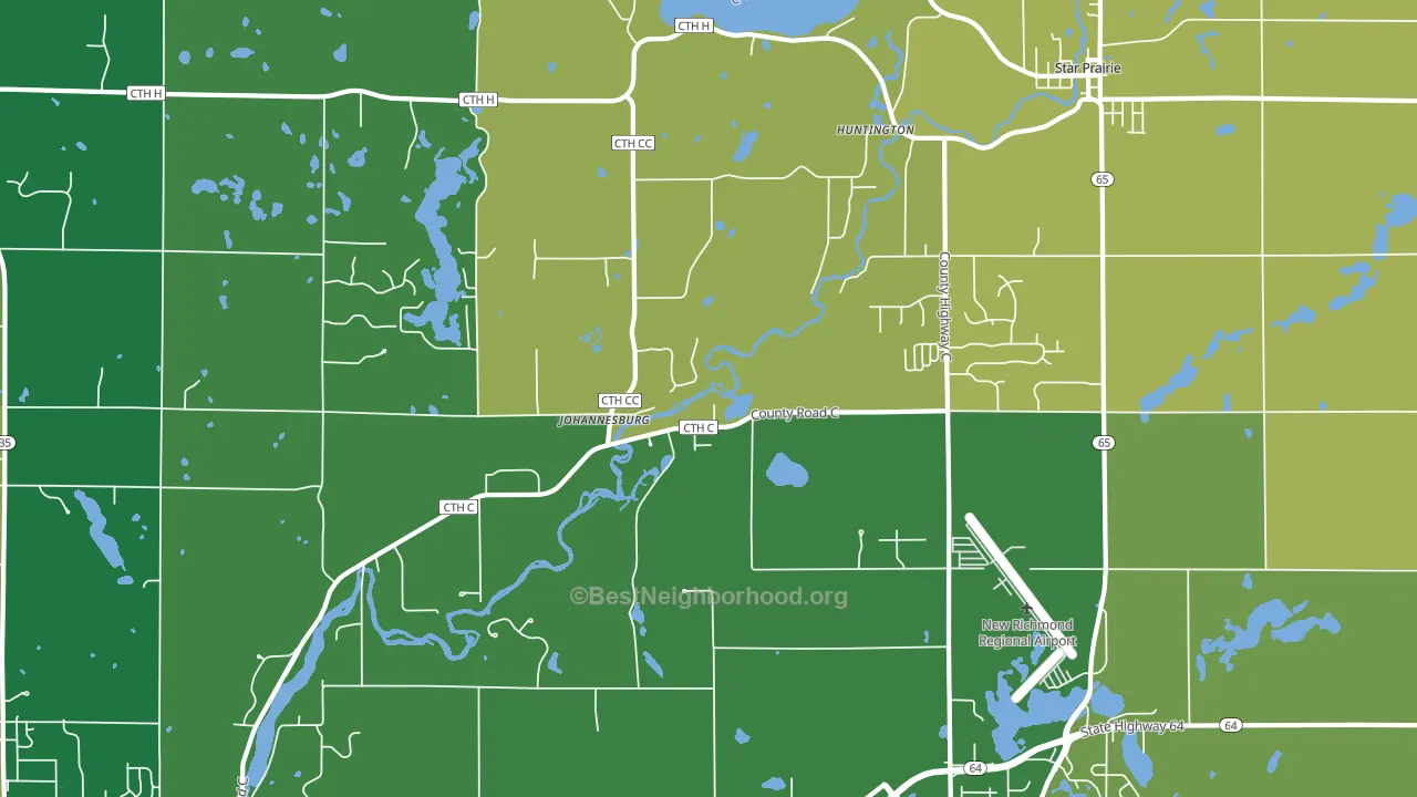 Huntington, WI block-group voter-turnout map