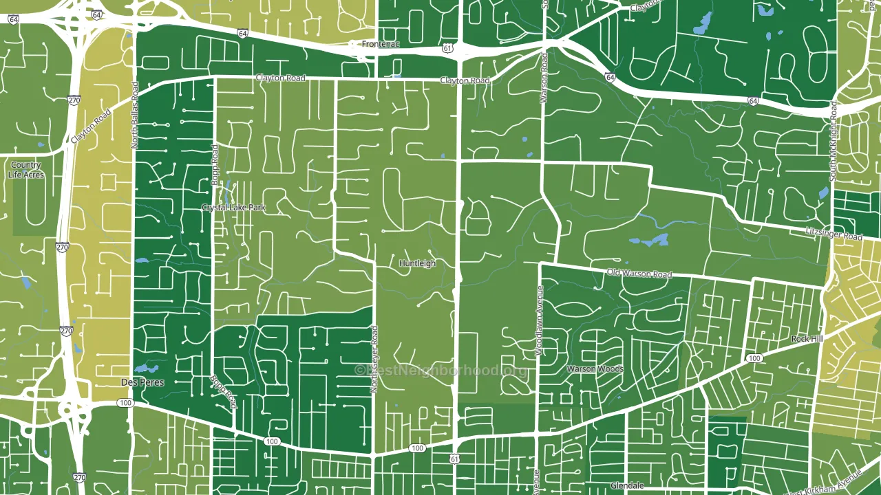Huntleigh, MO block-group voter-turnout map