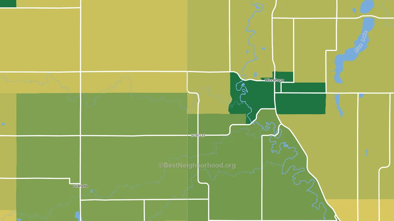 Huntley, MN block-group voter-turnout map