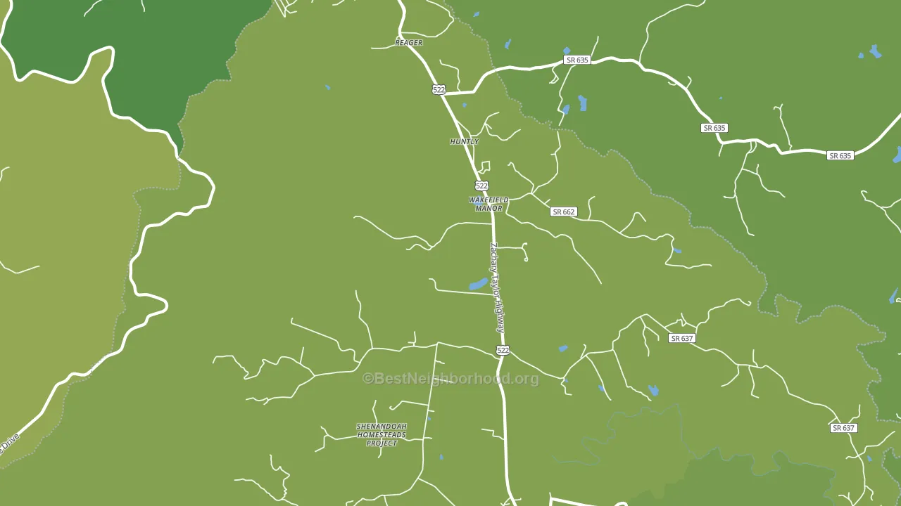Huntly, VA block-group voter-turnout map