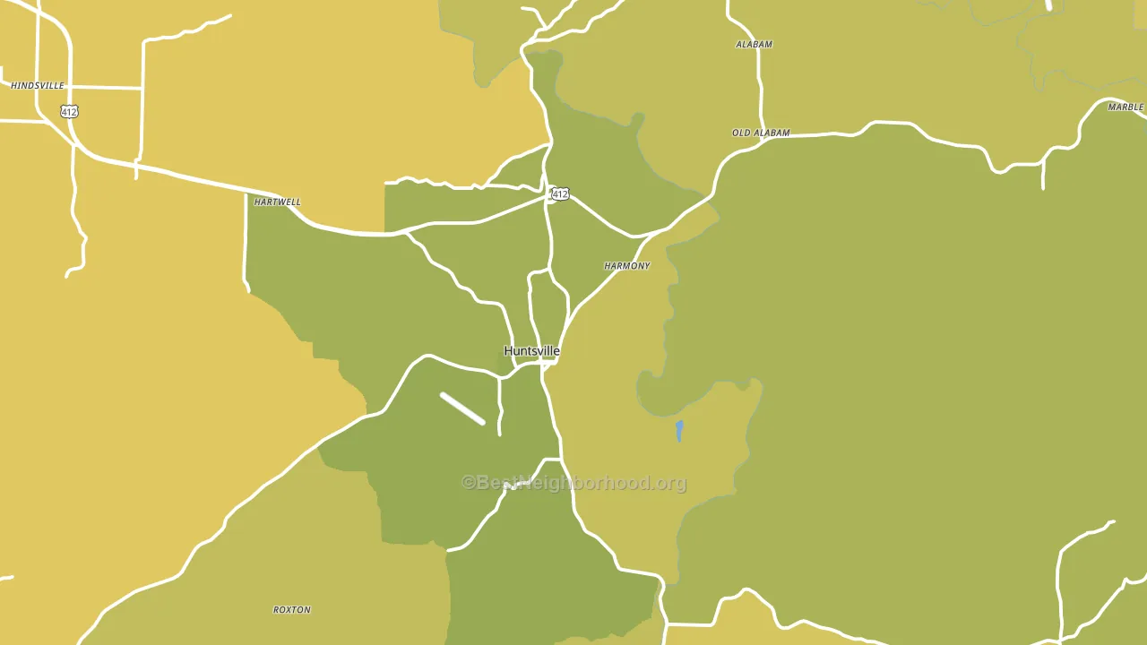 Huntsville, AR block-group voter-turnout map