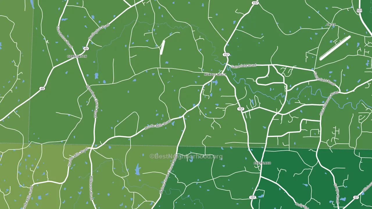 Hurdle Mills, NC block-group voter-turnout map