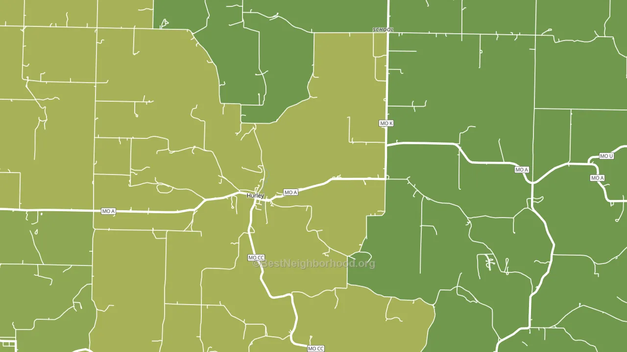 Hurley, MO block-group voter-turnout map