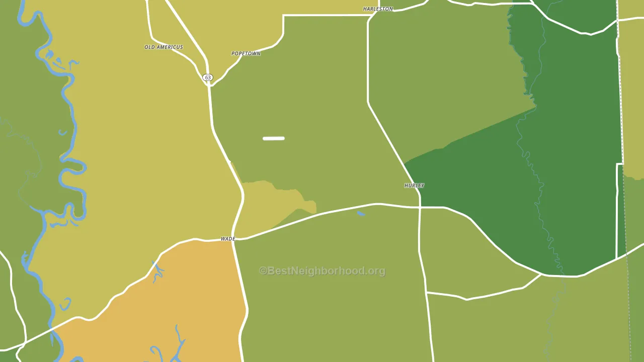 Hurley, MS block-group voter-turnout map