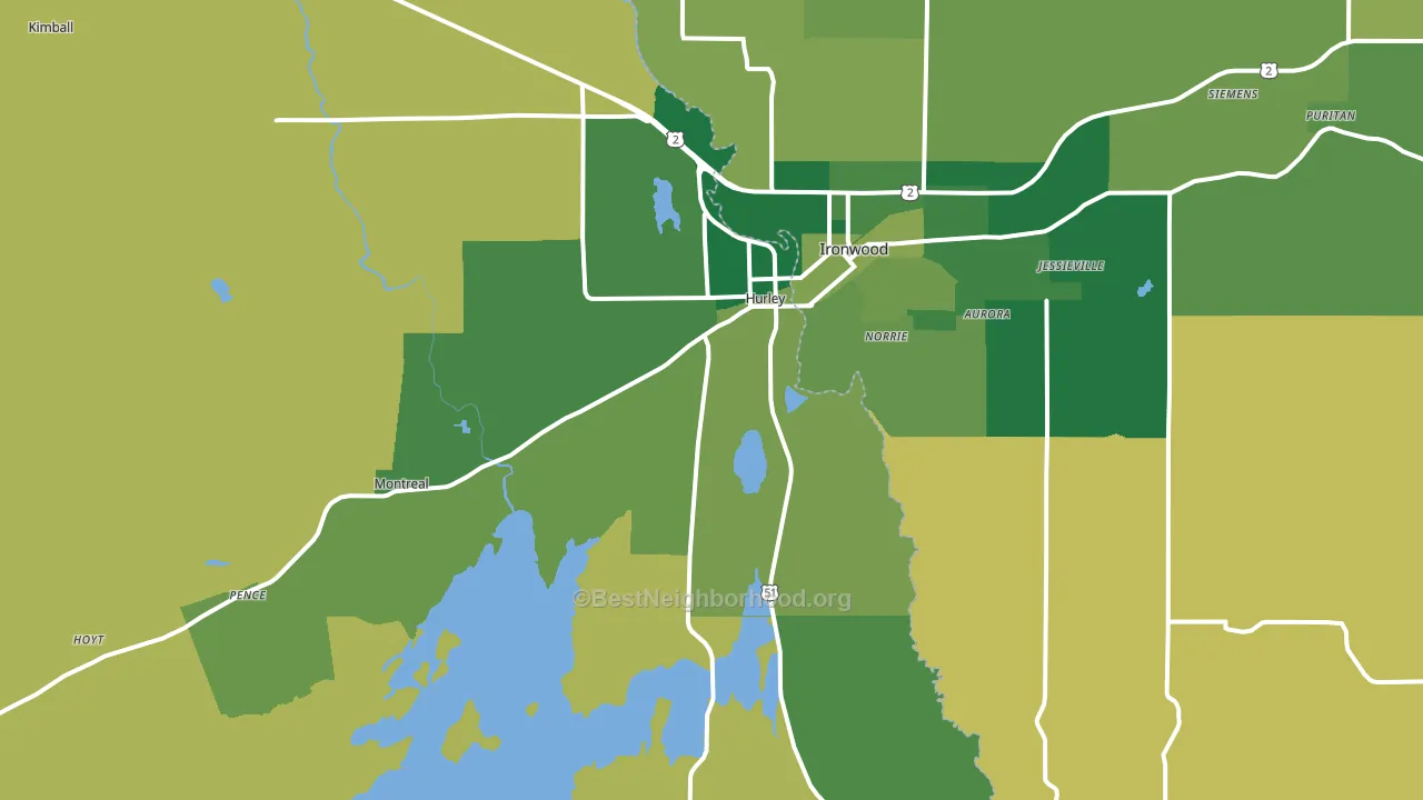 Hurley, WI block-group voter-turnout map