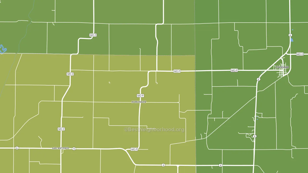Hurlingen, MO block-group voter-turnout map