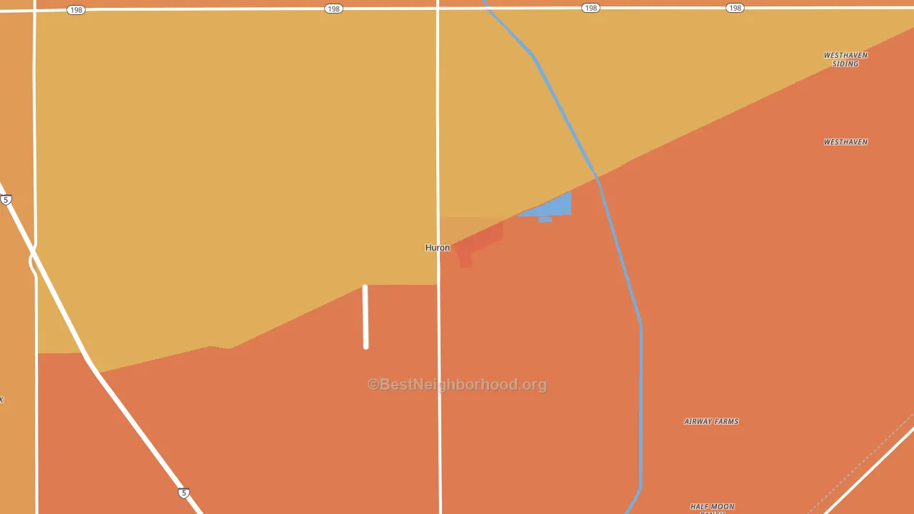 Huron, CA block-group voter-turnout map