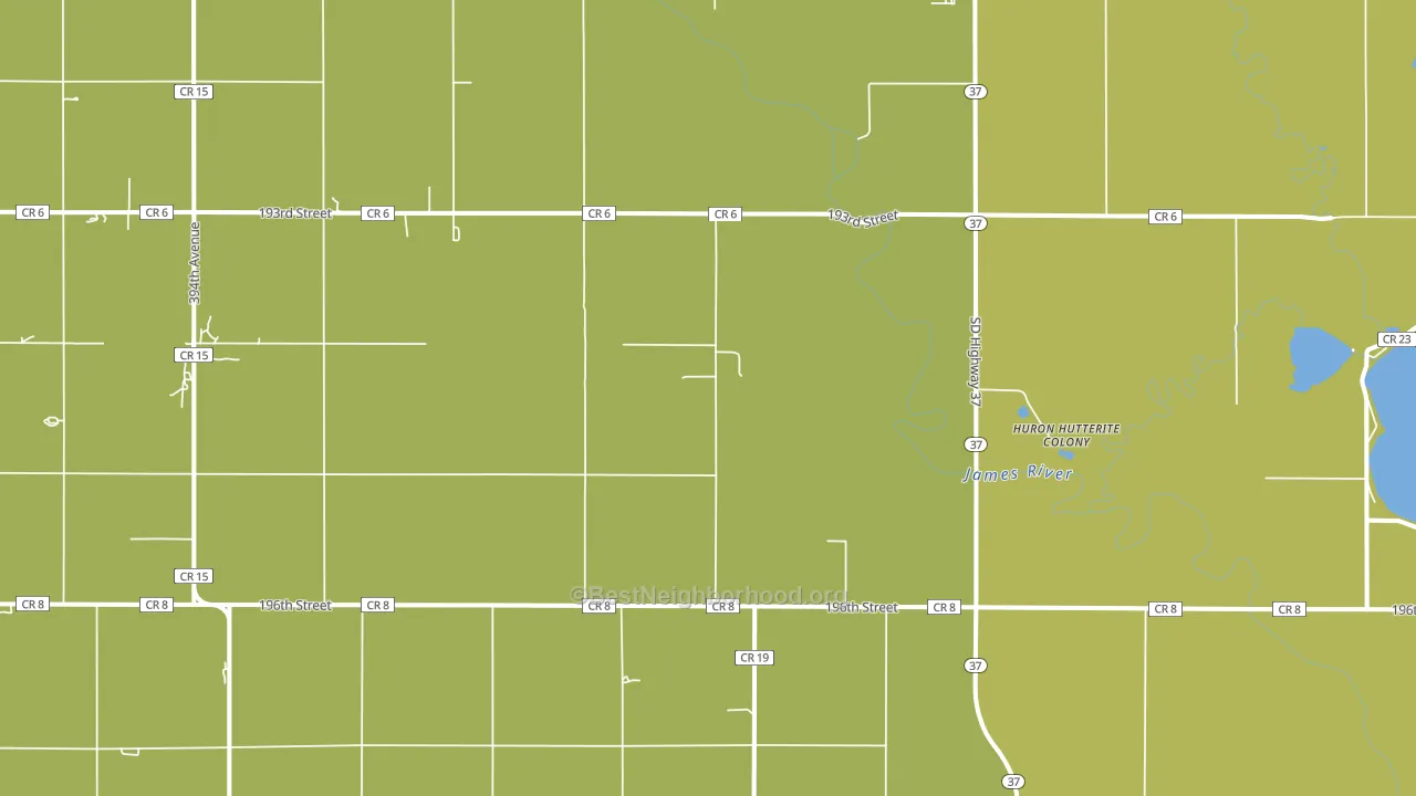 Huron Colony, SD block-group voter-turnout map
