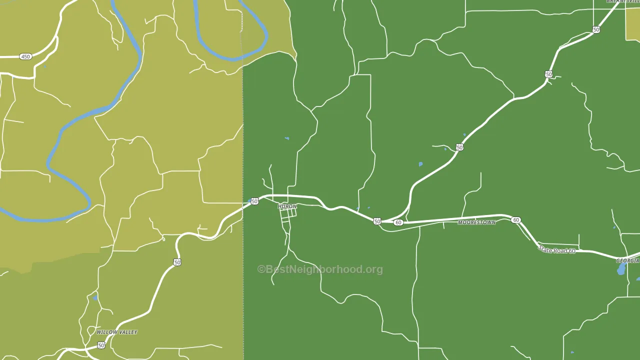 Huron, IN block-group voter-turnout map