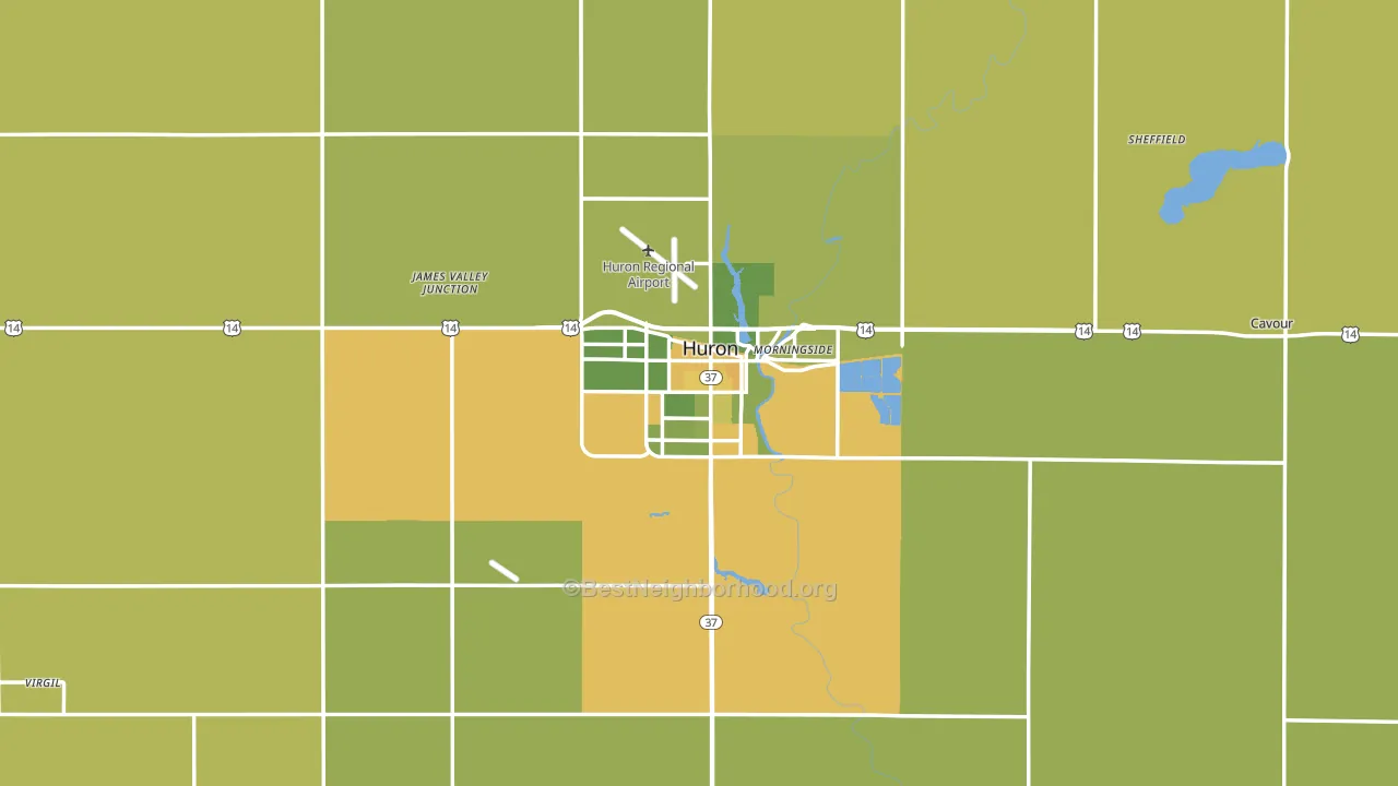 Huron, SD block-group voter-turnout map