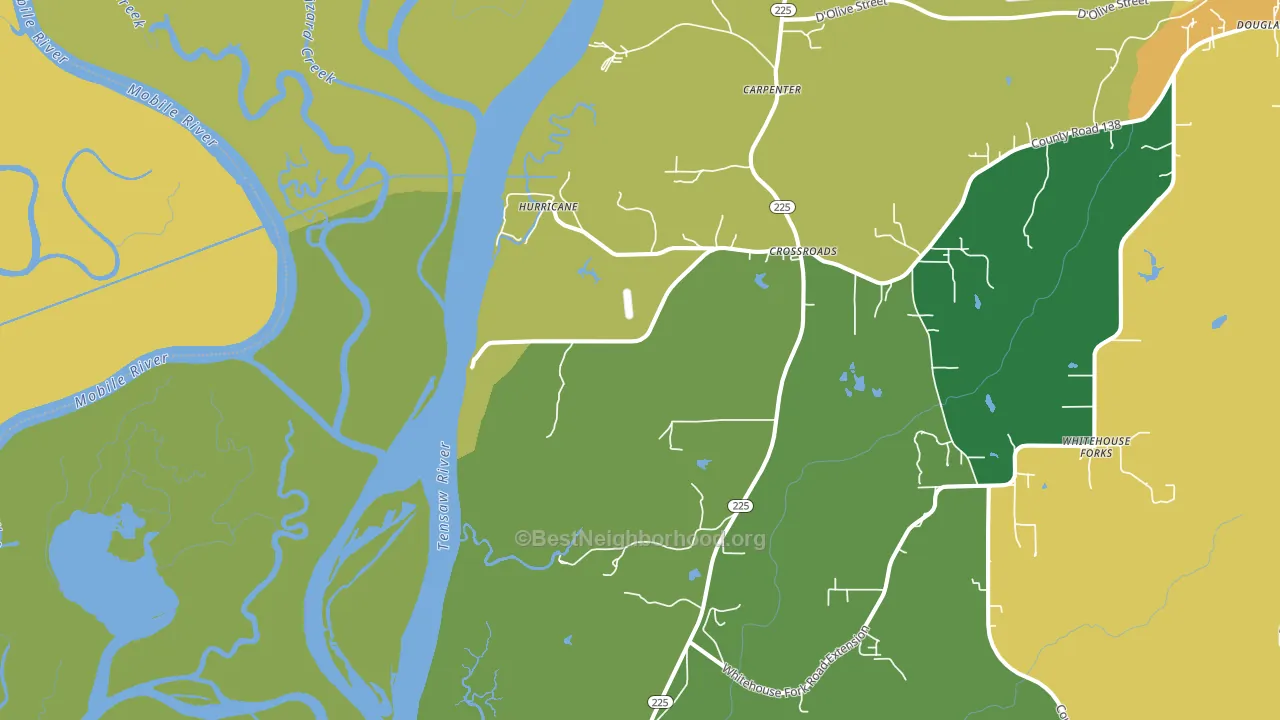 Hurricane, AL block-group voter-turnout map