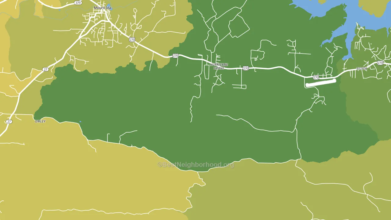 Hurricane Grove, AR block-group voter-turnout map